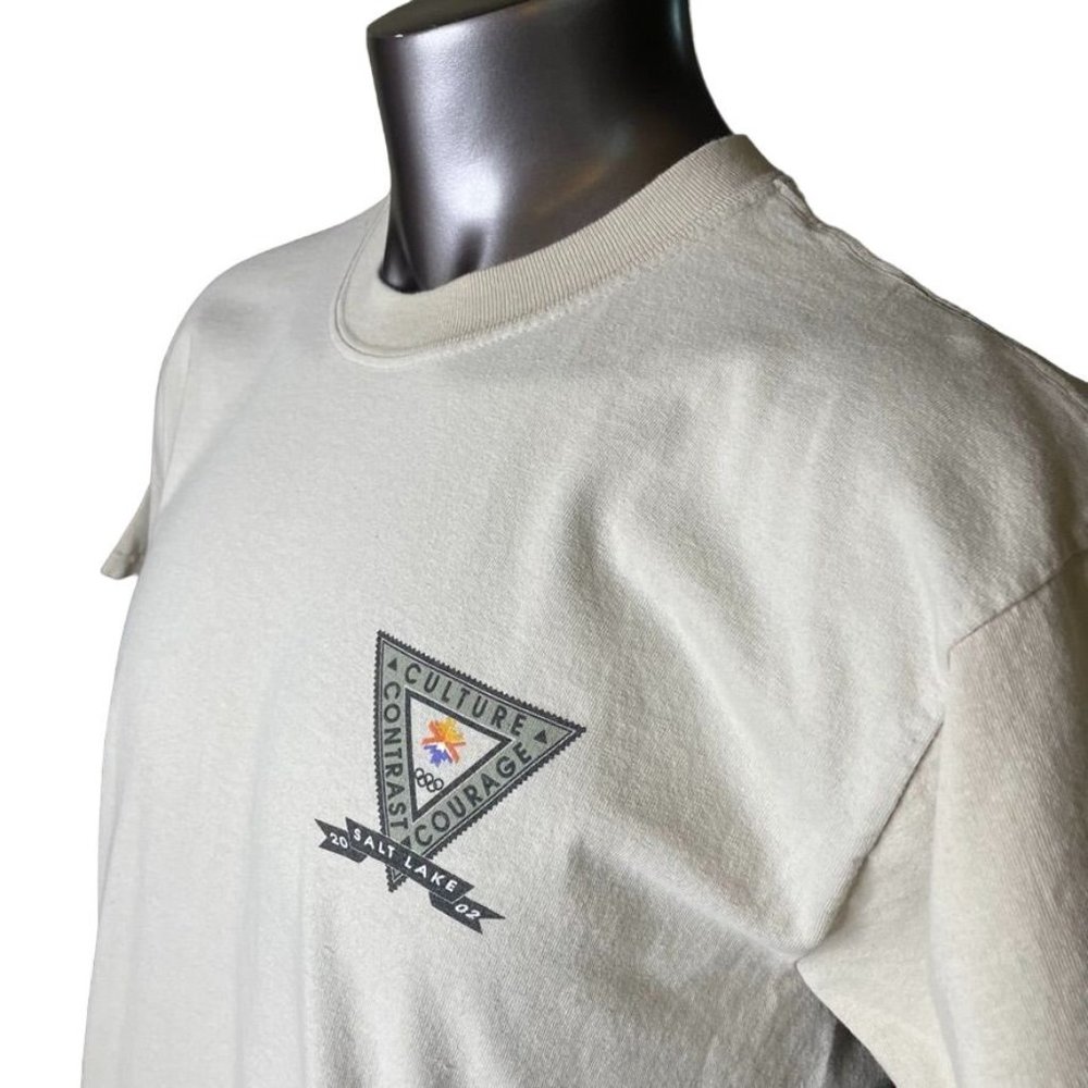 Vintage XIX Olympic Winter Games 2002 Salt Lake City T Shirt Beige Men Size L u - Picture 4 of 9